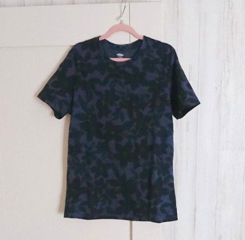 OLD NAVY 半袖Tシャツ ボタニカル 総柄 ネイビー 黒 150 160