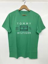 TOMMYHILFIGER トミーヒルフィガー メンズ 半袖Tシャツ L グリーン 緑 ロゴ_画像2