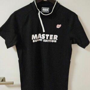 マスターバニーエディション 半袖モックネックシャツ 黒 ゴルフウェア