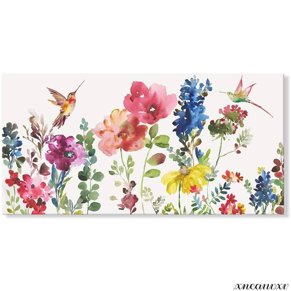 Colorful art panel, flower, bird, landscape painting, interior, wall hanging, room decoration, decorative painting, canvas, painting, stylish, art board, art appreciation, fine art, Painting, watercolor, Nature, Landscape painting