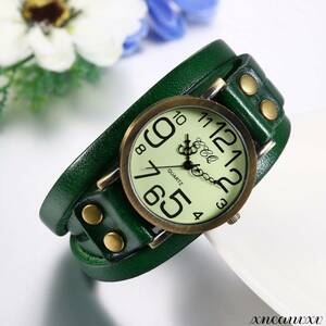  стиль . браслет наручные часы зеленый кожа частота кварц античный кожа мужской женский для мужчин и женщин Classic casual 