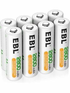 EBL 単3電池 充電式 8個 パック 2800mAh ニッケル水素充電 単三電池 充電池 単3 単3充電池 単三充電池 