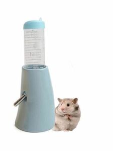  hamster squirrel hedgehog water .. vessel automatic waterer ceramics made pedestal tanker bottle roll ball water leak prevention small animals water bottle ( blue )