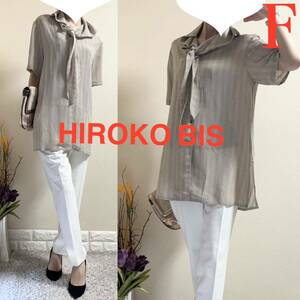HIROKO BIS Hiroko Koshino regular price 1.8 ten thousand short sleeves tunic blouse F