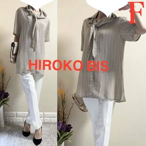 HIROKO BIS ヒロココシノ　定価1.8万　半袖　チュニックブラウス F