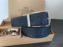 COACH コーチ　新品　リバーシブル　シルバーバックル　回転可能　紳士ベルト　ビジネス　社会人_画像6