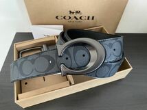 COACH コーチ リバーシブル シグネチャー 社会人 ビジネス 紳士 フリーサイズ　メンズベルト_画像5