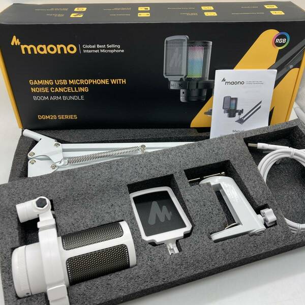 【未検品】MAONO USB コンデンサーマイク ゲーミングマイク Windows/Mac/PS4/PS5対応 GamerWave DGM20S /Y21437-G2