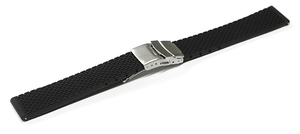 腕時計 ベルト 22mm ラバー テーパード ライス ブラック クイックリリース mr03-bk-s