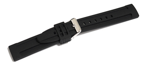 腕時計 ラバー ベルト 20mm 黒 ブラック シリコン ピンバックル シルバー yn-bk-s 腕時計 ベルト バンド 交換