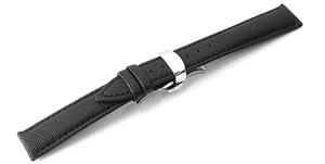 腕時計 レザー ベルト 20mm 黒 キリコスタ型押し 牛革 プッシュ式 Dバックル シルバー ar02bk-pd-s 腕時計 交換 バンド