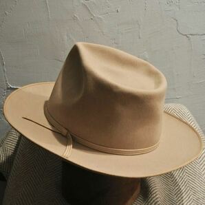 40s VINTAGE 3X STETSON 7 5/8 ヴィンテージ ステットソン オープンロード 61cm サンドベージュ ジョニーデップ ウェスタンハット RRL 60cmの画像4