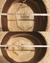 40s Vintage stetson boater hat 1/4 58cm ヴィンテージ ステットソン ボーターハット カンカン帽 ストライプ ストロー 麦わら パナマ 50s _画像8