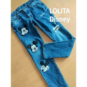 Lolita×Disney★レアなかわいいミッキーデニムロリータディズニーミッキーマウスLサイズ