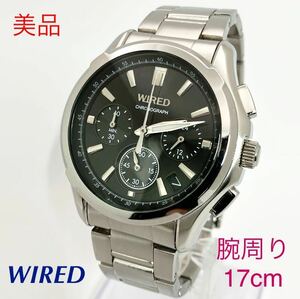  прекрасный товар * батарейка новый товар * включая доставку * Seiko SEIKO Wired WIRED хронограф smoseko мужские наручные часы черный популярный модель VK63-K013 AGAW408