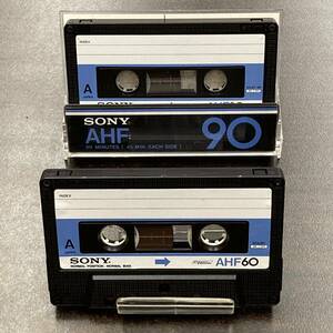 1987BT Sony AHF 60 90 minute normal 2 ps cassette tape /Two SONY AHF 60 90 Type I Normal Position Audio Cassette