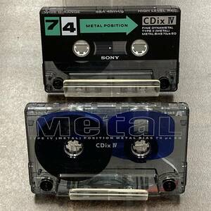 1996BT Sony CDixIV 60 74 minute metal 2 ps cassette tape /Two SONY CDixIV 60 74 Type IV Metal Position Audio Cassette