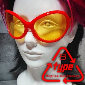 X-JAPAN■hide■コスプレ用■サングラス■レッド×イエロー■レアカラー■TYPE-B■未使用品