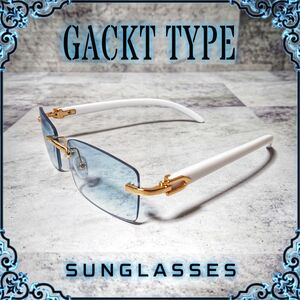 GACKT■サングラス■スクエア■リムレス■ライトブルー■グラデーション■未使用