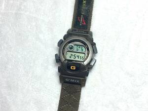 CASIO G-SHOCK G'MIX DW-9550 ブラウン 稼動 動作OK ベゼル割れ 中古 デジタル 腕時計 ナイロンベルト ジャンク扱 部品 パーツ