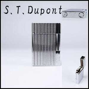 【秀】ZB425 デュポン 【S.T.Dupont】 ガスライター ピカピカシルバー／共箱付 未使用に近い極美品！ｒ