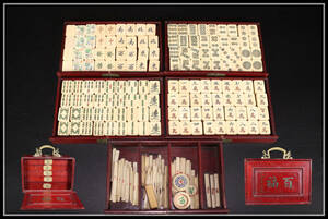 [ preeminence ]YA961 Tang thing . made . bamboo mah-jong mahjong high class karaki box attaching beautiful goods!z