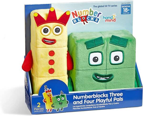 送料無料★新品★ hand2mind ナンバーブロック Numberblocks ナンバーブロックス 3・4 キャラクター ぬいぐるみ Three & Four