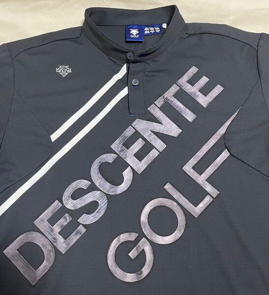 デサントゴルフ　ドライストレッチ　スタンドカラーポロシャツ　サイズO 極美品　速乾