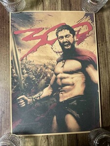 「300　スリーハンドレッド　1」ジェラルド・バトラー 主演　ポスター　クラフト紙製　fire_sale　管理番号FG1　M-12 A-4