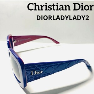 S14 Christian Dior クリスチャンディオール サングラス DIORLADYLADY2 レディディオール カナージュステッチ パープル 紫 赤