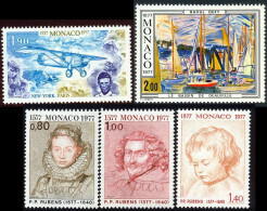 モナコ公国『大西洋横断飛行:画家(５種)』１９７７年５月３日発行 (未使用切手)