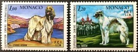 モナコ公国『愛犬ショー(２種)』１９７８年１１月８日発行 (未使用切手)