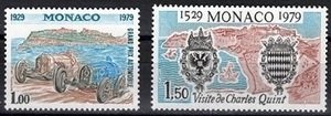 モナコ公国『グランプリモーターレー(２種)』１９７９年５月２３日発行 (未使用切手)