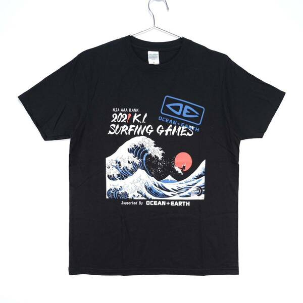 【送料無料】NSA(日本サーフィン連盟) AAAランク K.I. SURFING GAMES 2021 Tシャツ/ブラック/Mサイズ