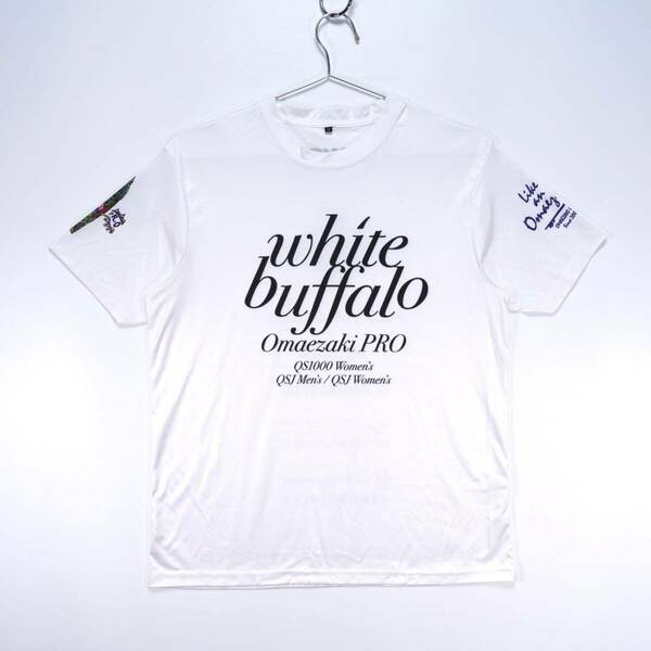 【送料無料】whitebuffalo Omaezaki Pro/ホワイトバッファロー 御前崎プロ/スタッフTシャツ/WSL女子QS1000 男女プロジュニア/サーフィン/M