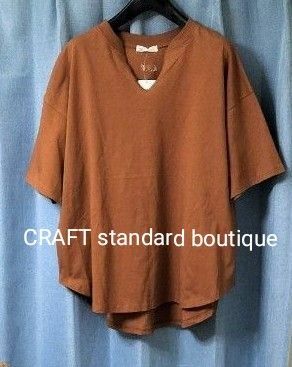 CRAFT standard boutique クラフトスタンダード 　スリットネック半袖カットプルオーバー