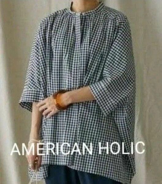 AMERICAN HOLIC アメリカンホリックバンドカラーポンチョシャツ