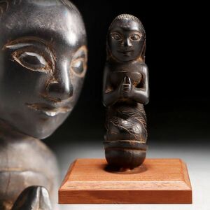 Y772.p Limitee .b art Africa .. tree carving woman image height 12cm / sculpture fine art ornament decoration thing 