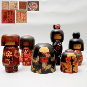 Y952. произведение kokeshi внутри . общий . большой .. выигрыш . река . Хара содержит . дерево ...... др. итого шесть пункт / японская кукла украшение 