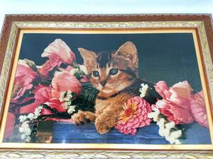 Art hand Auction 波斯地毯 Plebel 猫羊毛框架内部, 艺术品, 绘画, 其他的