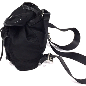 プラダ ナイロン テスート リュックサック ポケット 三角プレート 巾着 レディース ブラック PRADA QR052-544の画像2