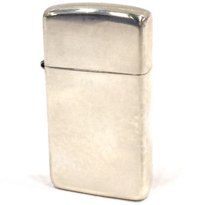 ZIPPO スターリングシルバー スリムタイプ オイルライター 保存箱付き 火花 ジッポ