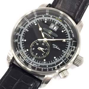 ツェッペリン デイト スモセコ スモールセコンド クォーツ 腕時計 メンズ ブラック文字盤 Zeppelin QR052-181
