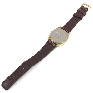 オメガ デビル クォーツ 1337 デイト 腕時計 ゴールドカラー文字盤 ジャンク品 メンズ 社外ベルト OMEGA QR052-174の画像5