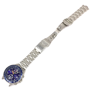 セイコー ANA ハッピーフライト クロノグラフ デイト クォーツ 腕時計 7T92-0CF0 純正ブレス SEIKO QR052-226の画像6