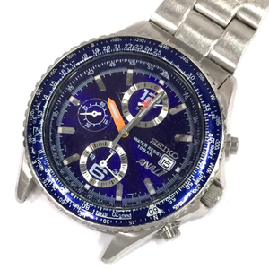 セイコー ANA ハッピーフライト クロノグラフ デイト クォーツ 腕時計 7T92-0CF0 純正ブレス SEIKO QR052-226