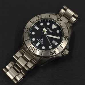 セイコー プロスペック ダイバー デイト ソーラー 腕時計 V157-0BN0 未稼働品 ブラック文字盤 純正ブレス SEIKOの画像4