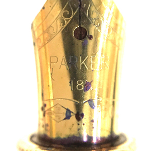 パーカー ソネット 万年筆 ペン先18K-750 ツイスト式 ボールペン シャープペン シルバーカラー ペンケース付 計3点の画像3
