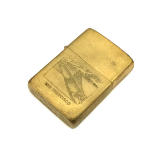 1円 ジッポ オイルライター サンフランシスコ SAN FRANCISCO ゴールドカラー 喫煙具 喫煙グッズ ZIPPO 保存箱破損あり