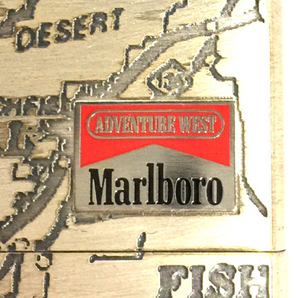 1円 ジッポ オイルライター マルボロ MARLBORO 地図 コンパス シルバーカラー 喫煙具 喫煙グッズ ZIPPO 保存箱付の画像5